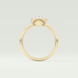 1.25 CT Pear Cut Bezel Style Lab Grown Diamond Engagement Ring