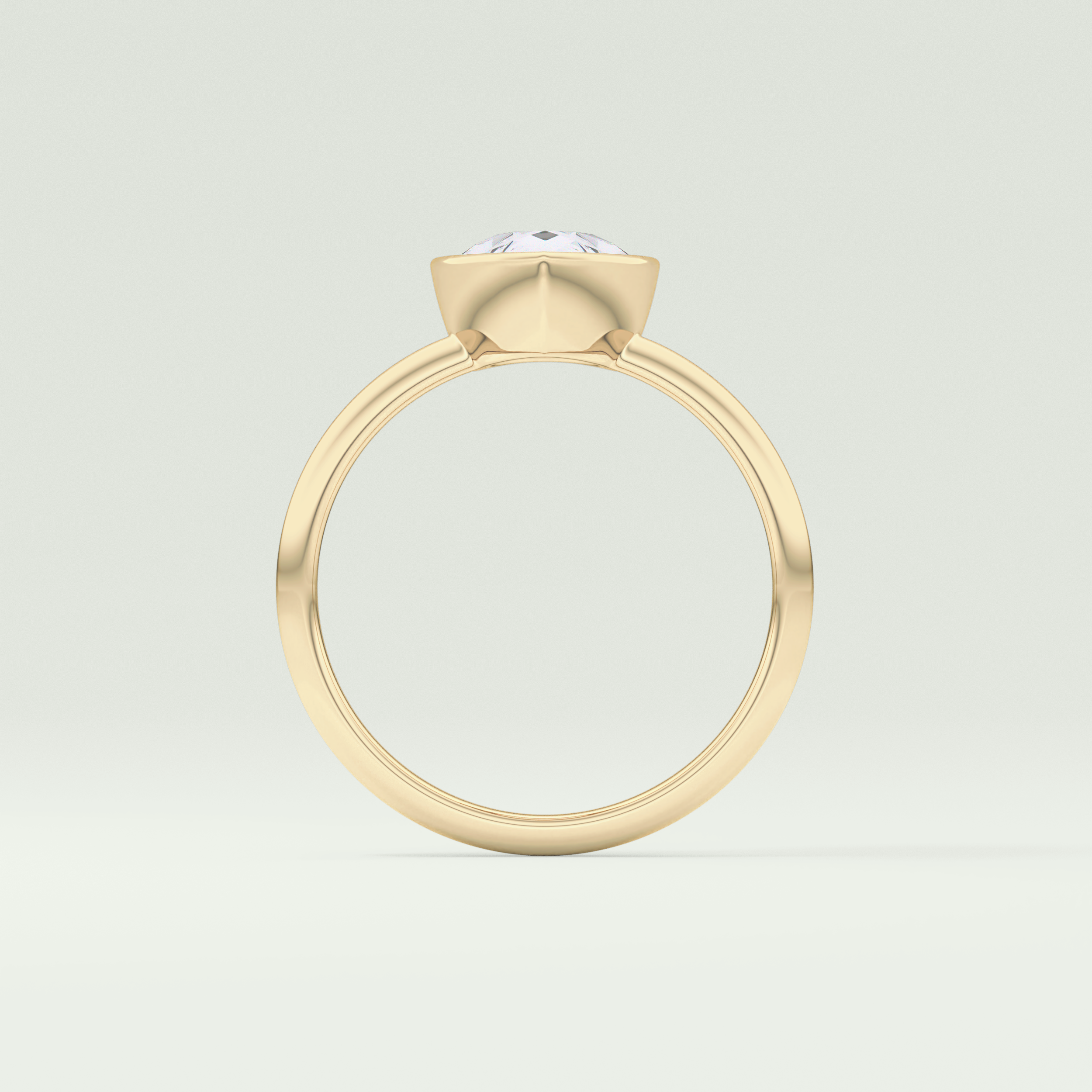 1.25 CT Pear Cut Bezel Style Lab Grown Diamond Engagement Ring