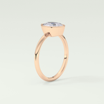 1.25 CT Pear Cut Bezel Style Lab Grown Diamond Engagement Ring