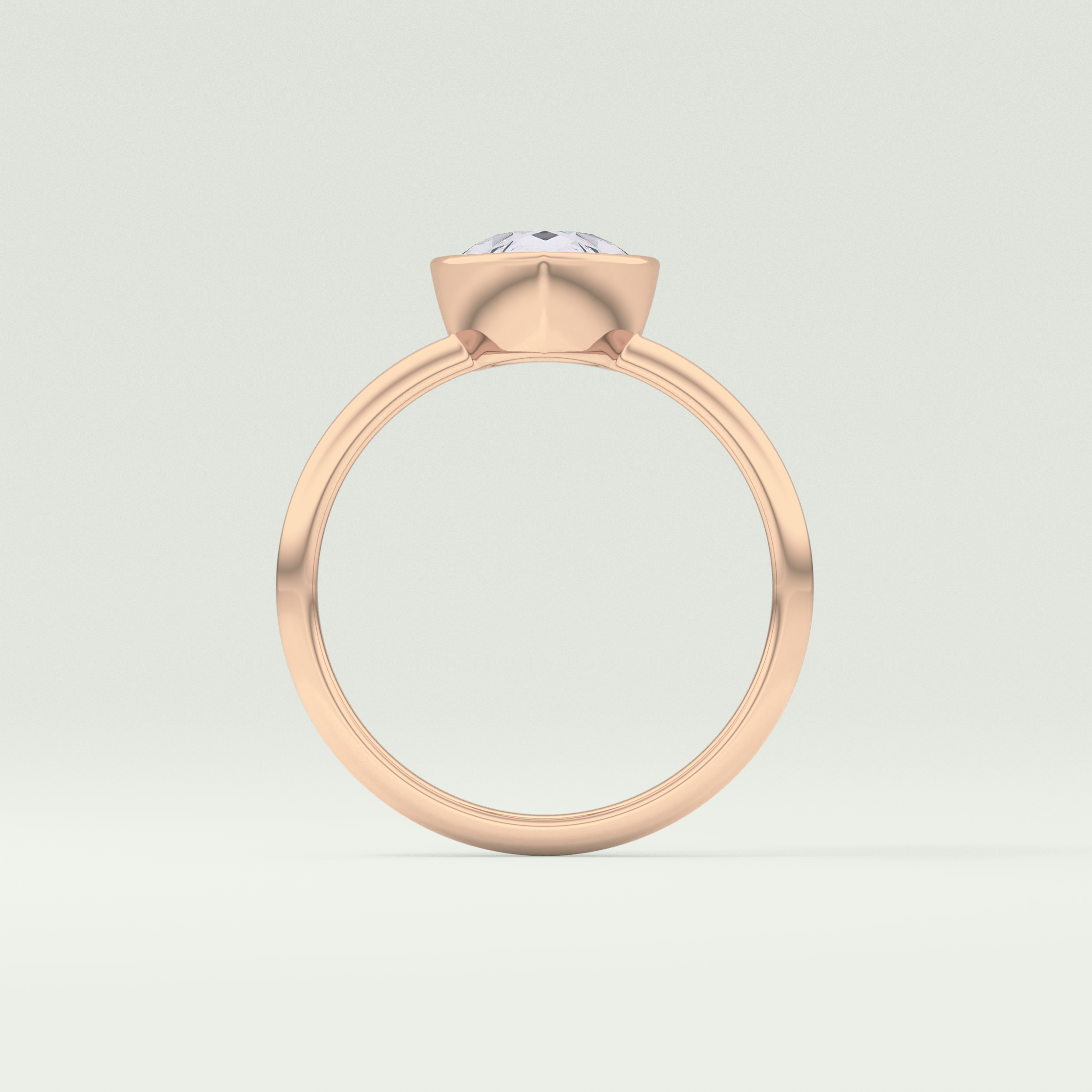 1.25 CT Pear Cut Bezel Style Lab Grown Diamond Engagement Ring