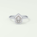 1.25 CT Pear Cut Bezel Style Lab Grown Diamond Engagement Ring