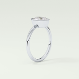 1.25 CT Pear Cut Bezel Style Lab Grown Diamond Engagement Ring