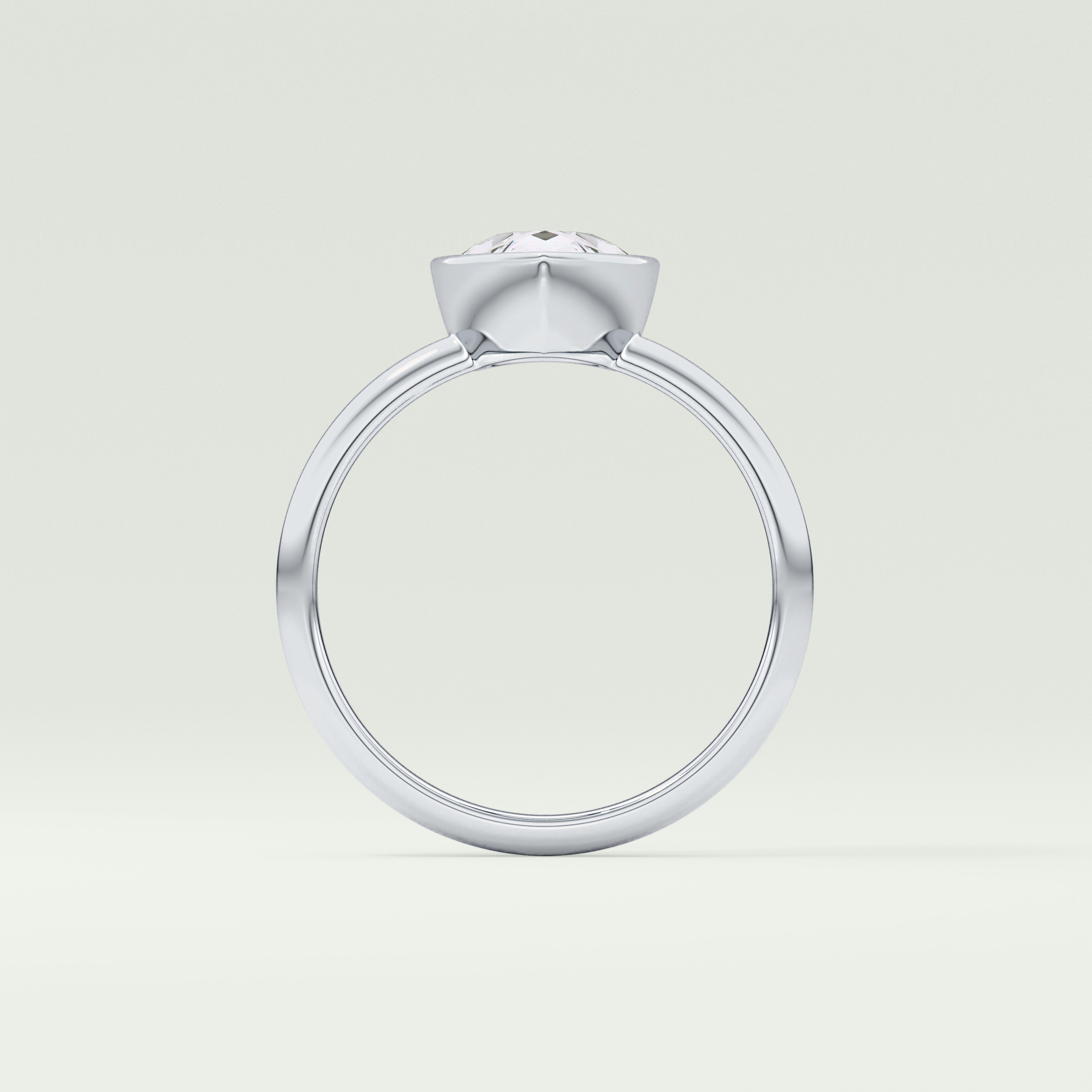 1.25 CT Pear Cut Bezel Style Lab Grown Diamond Engagement Ring