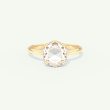 1.5 CT Rose Cut Solitaire Moissanite Engagement Ring