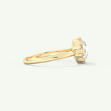 1.5 CT Rose Cut Solitaire Moissanite Engagement Ring