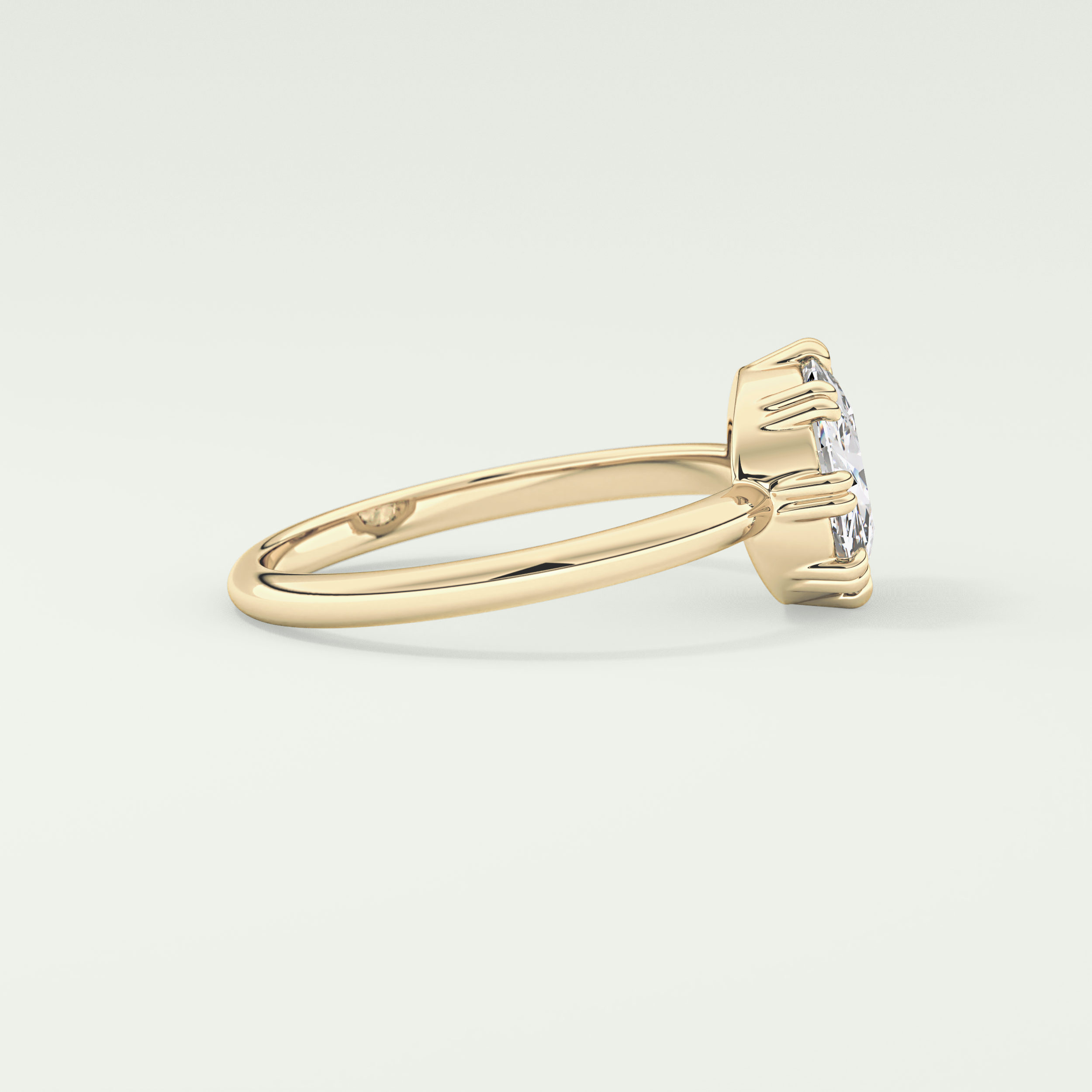1.5 CT Rose Cut Solitaire Moissanite Engagement Ring 3