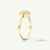 1.5 CT Rose Cut Solitaire Lab-Grown Diamond Engagement Ring