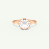 1.5 CT Rose Cut Solitaire Lab-Grown Diamond Engagement Ring