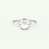 1.5 CT Rose Cut Solitaire Moissanite Engagement Ring