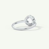 1.5 CT Rose Cut Solitaire Moissanite Engagement Ring