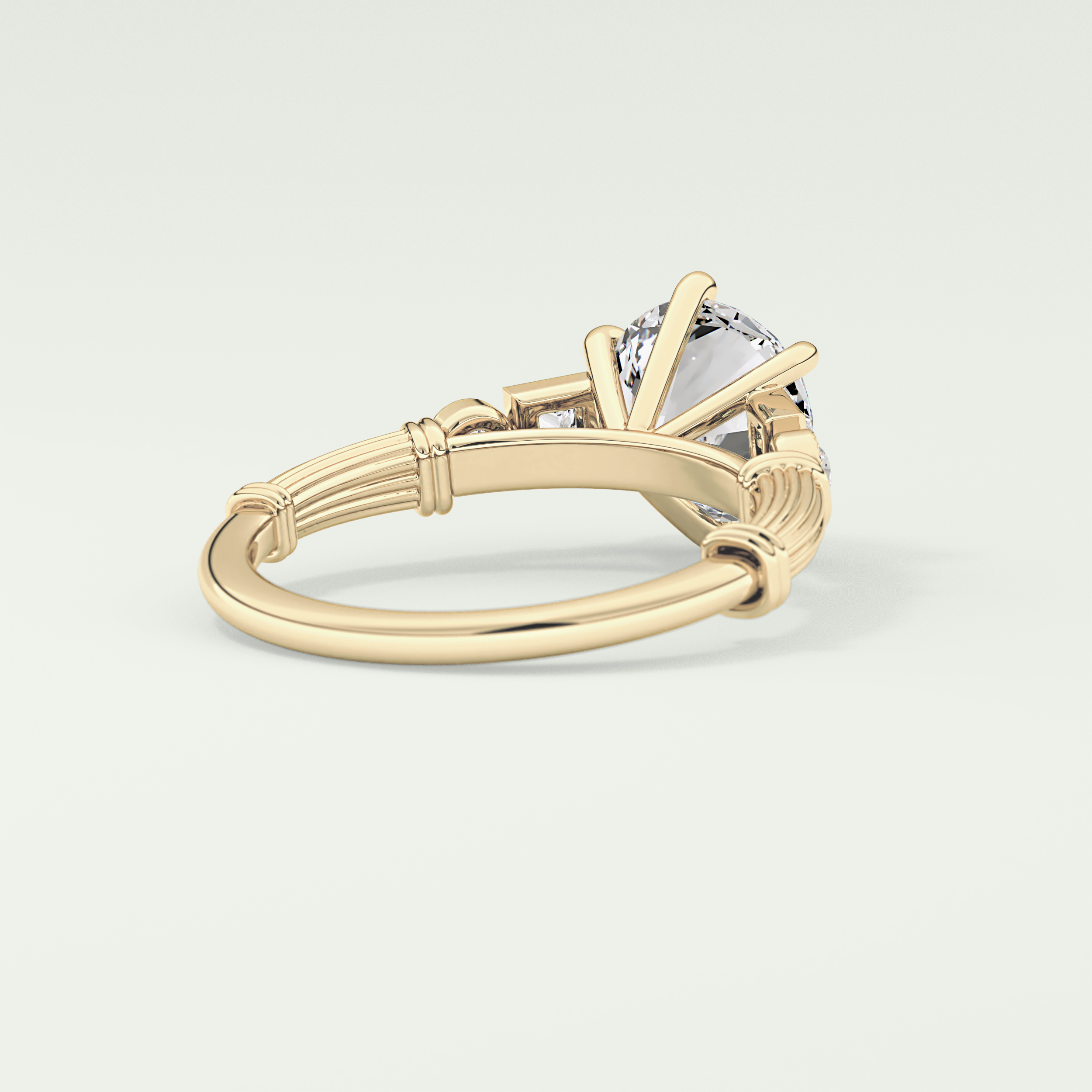 2.0 CT Round Cut Cluster Style Lab Grown Diamond Engagement Ring
