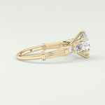 2.0 CT Round Cut Cluster Style Lab Grown Diamond Engagement Ring