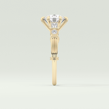 2.0 CT Round Cut Cluster Style Lab Grown Diamond Engagement Ring
