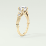 2.0 CT Round Cut Cluster Style Lab Grown Diamond Engagement Ring