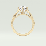 2.0 CT Round Cut Cluster Style Lab Grown Diamond Engagement Ring