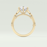 2.0 CT Round Cut Cluster Style Lab Grown Diamond Engagement Ring