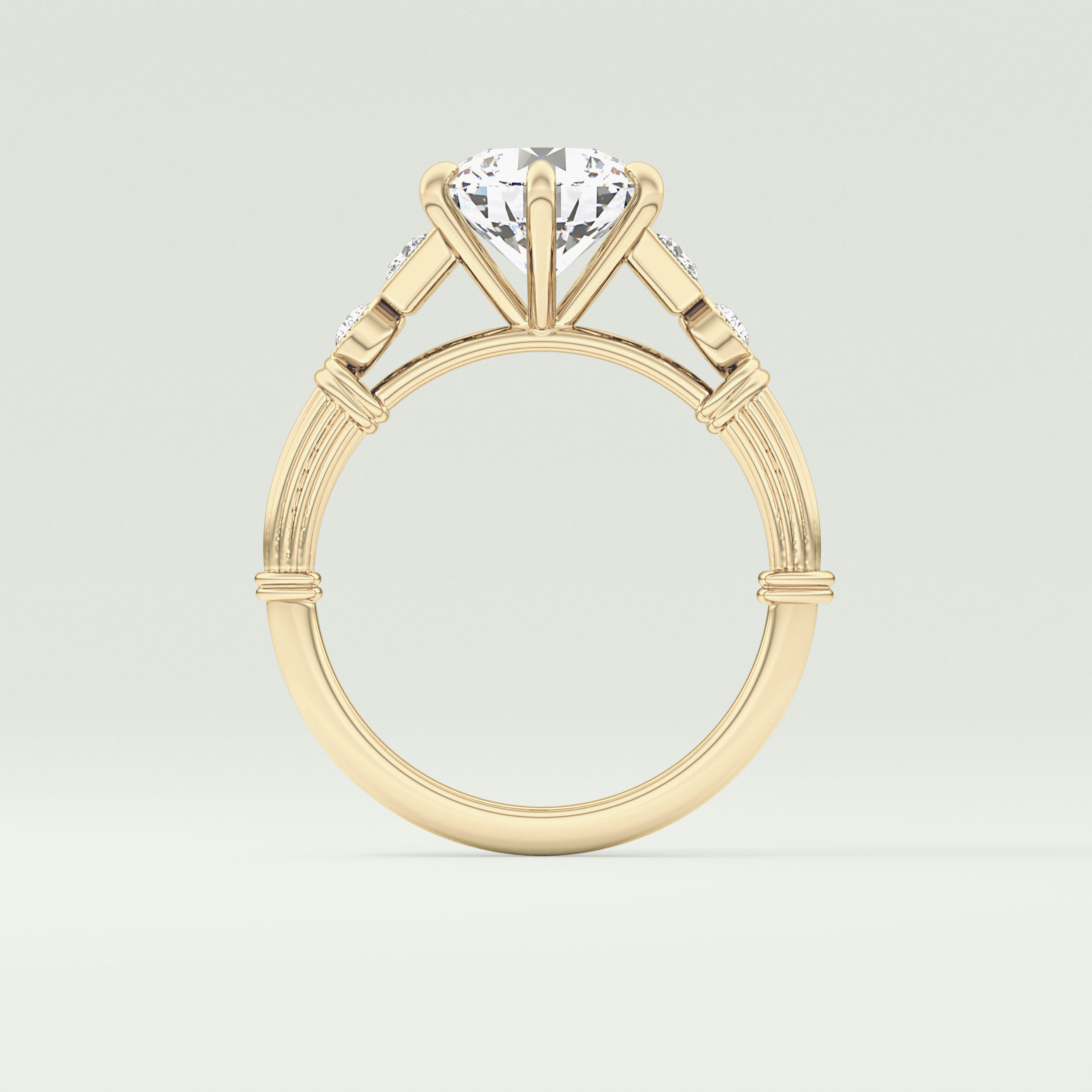 2.0 CT Round Cut Cluster Style Lab Grown Diamond Engagement Ring