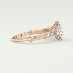2.0 CT Round Cut Cluster Style Lab Grown Diamond Engagement Ring