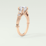 2.0 CT Round Cut Cluster Style Lab Grown Diamond Engagement Ring