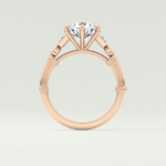 2.0 CT Round Cut Cluster Style Lab Grown Diamond Engagement Ring