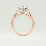 2.0 CT Round Cut Cluster Style Lab Grown Diamond Engagement Ring