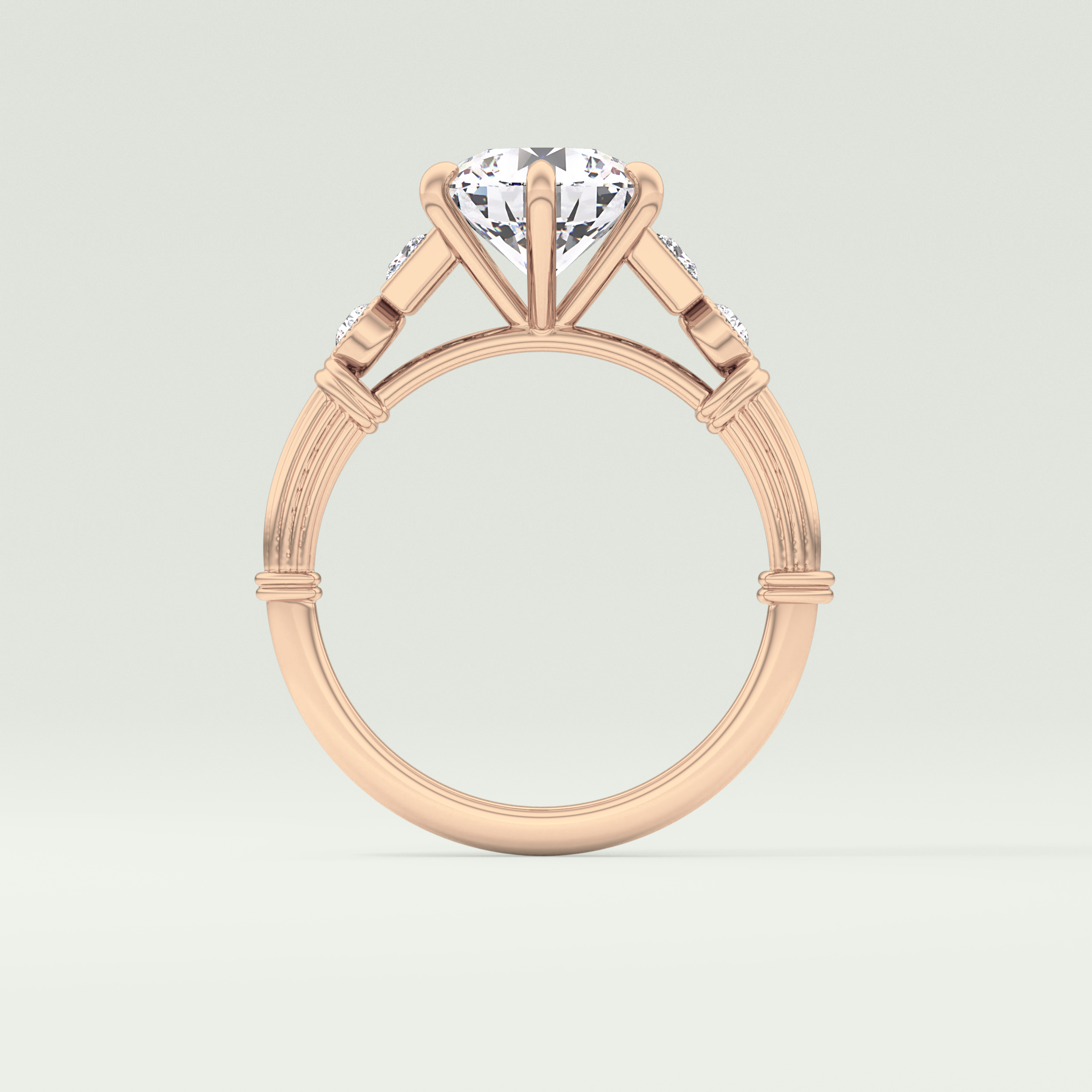 2.0 CT Round Cut Cluster Style Lab Grown Diamond Engagement Ring