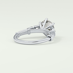 2.0 CT Round Cut Cluster Style Lab Grown Diamond Engagement Ring