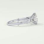 2.0 CT Round Cut Cluster Style Lab Grown Diamond Engagement Ring