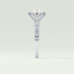 2.0 CT Round Cut Cluster Style Lab Grown Diamond Engagement Ring