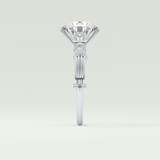 2.0 CT Round Cut Cluster Style Lab Grown Diamond Engagement Ring