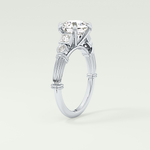 2.0 CT Round Cut Cluster Style Lab Grown Diamond Engagement Ring