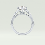 2.0 CT Round Cut Cluster Style Lab Grown Diamond Engagement Ring