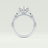 2.0 CT Round Cut Cluster Style Lab Grown Diamond Engagement Ring
