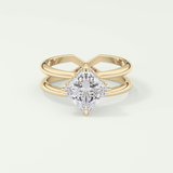 2.0 CT Princess Cut Double Shank Lab Grown Engagement Ring