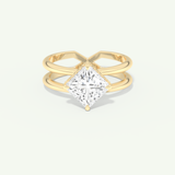 2.0 CT Princess Cut Double Shank Hidden Halo Lab-Grown Engagement Ring