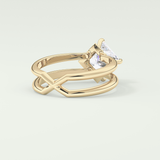 2.0 CT Princess Cut Double Shank Lab Grown Engagement Ring