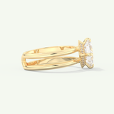 2.0 CT Princess Cut Double Shank Hidden Halo Lab-Grown Engagement Ring