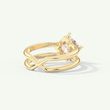 2.0 CT Princess Cut Double Shank Hidden Halo Lab-Grown Engagement Ring