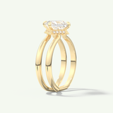 2.0 CT Princess Cut Double Shank & Hidden Halo Moissanite Engagement Ring