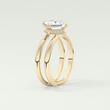 2.0 CT Princess Cut Double Shank Lab Grown Engagement Ring