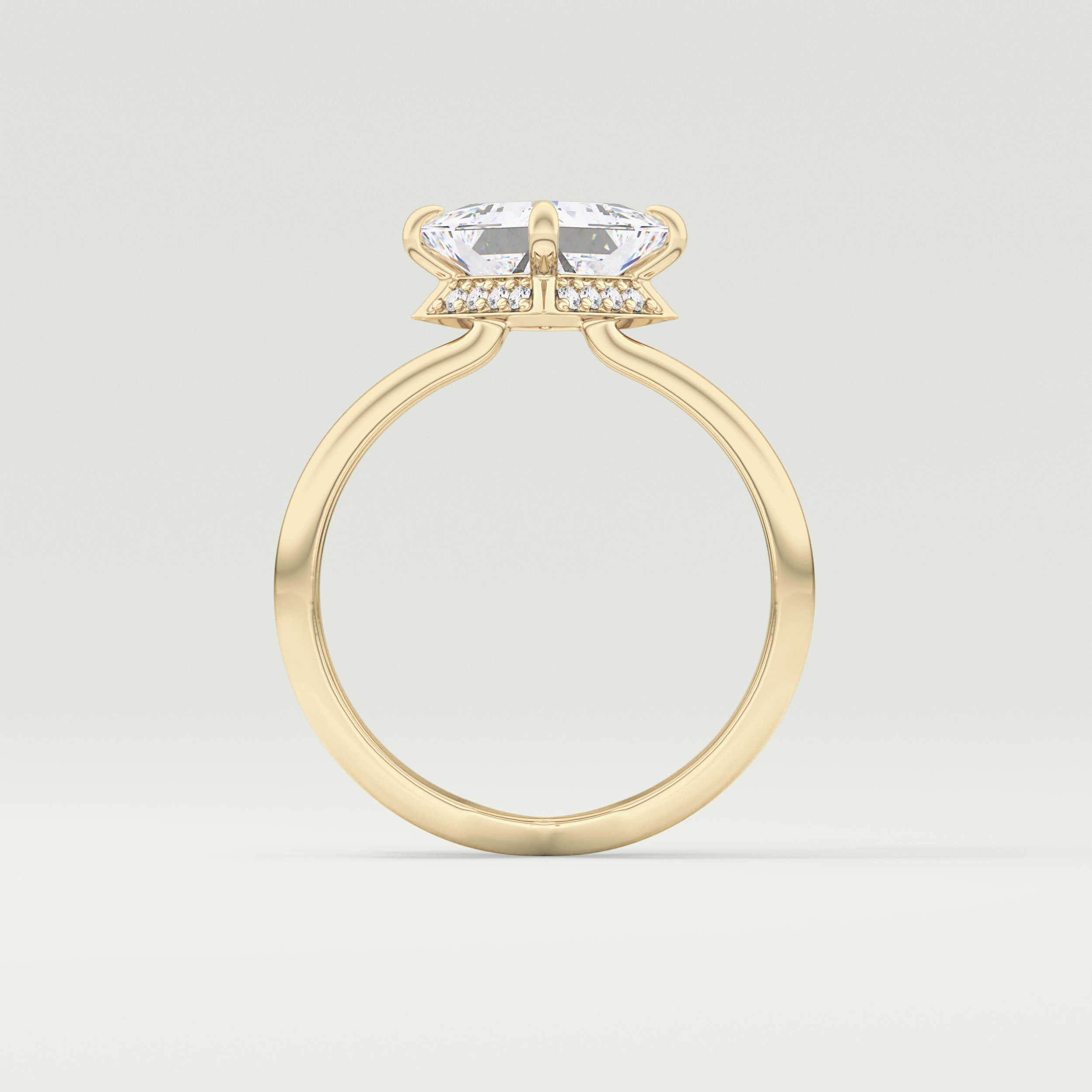 2.0 CT Princess Cut Double Shank Lab Grown Engagement Ring
