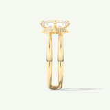 2.0 CT Princess Cut Double Shank Hidden Halo Lab-Grown Engagement Ring