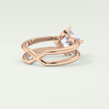 2.0 CT Princess Cut Double Shank Lab Grown Engagement Ring