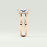 2.0 CT Princess Cut Double Shank Lab Grown Engagement Ring