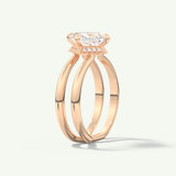 2.0 CT Princess Cut Double Shank Hidden Halo Lab-Grown Engagement Ring