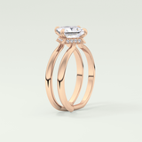 2.0 CT Princess Cut Double Shank Lab Grown Engagement Ring