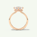 2.0 CT Princess Cut Double Shank Hidden Halo Lab-Grown Engagement Ring