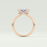 2.0 CT Princess Cut Double Shank Lab Grown Engagement Ring