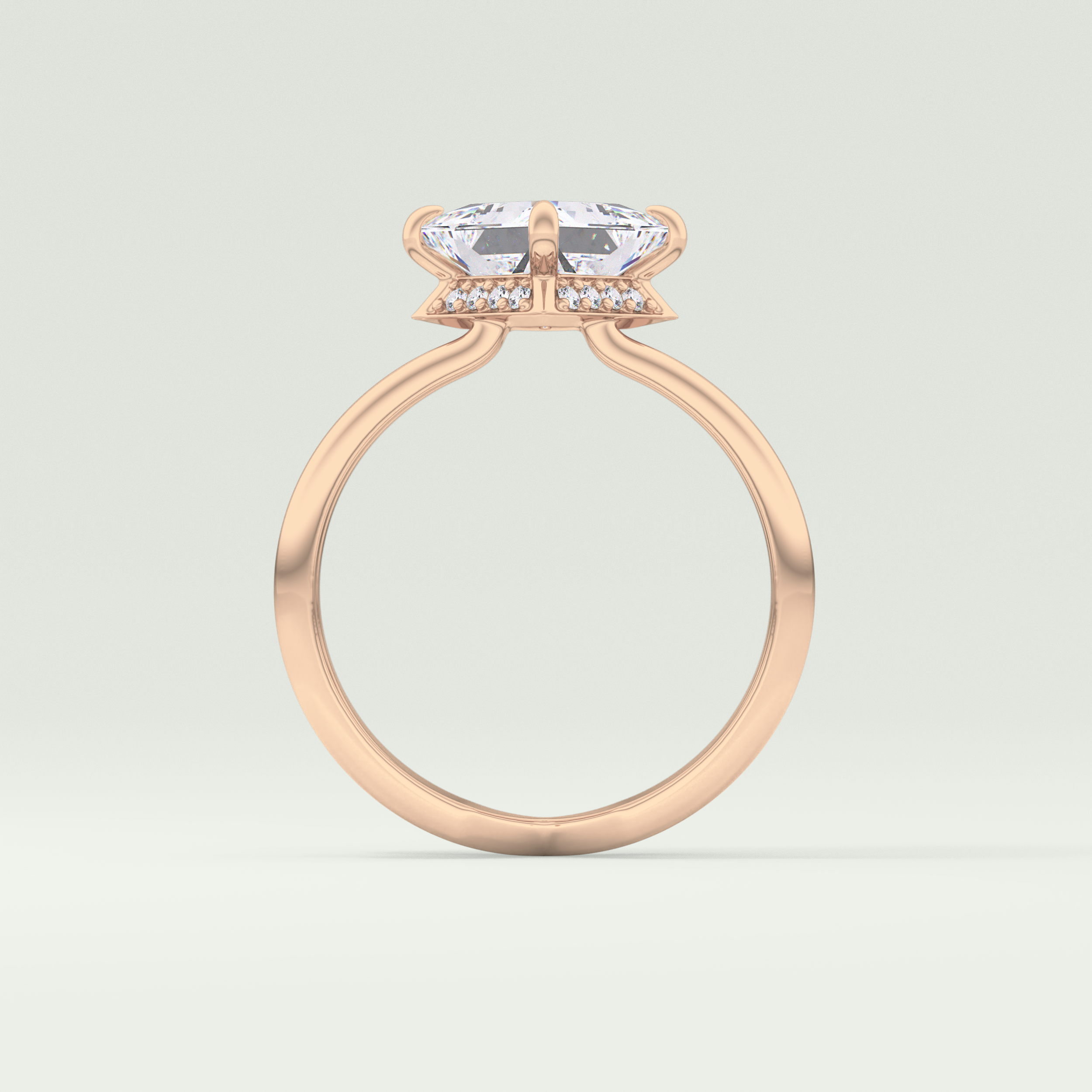 2.0 CT Princess Cut Double Shank Lab Grown Engagement Ring