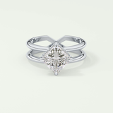 2.0 CT Princess Cut Double Shank Lab Grown Engagement Ring